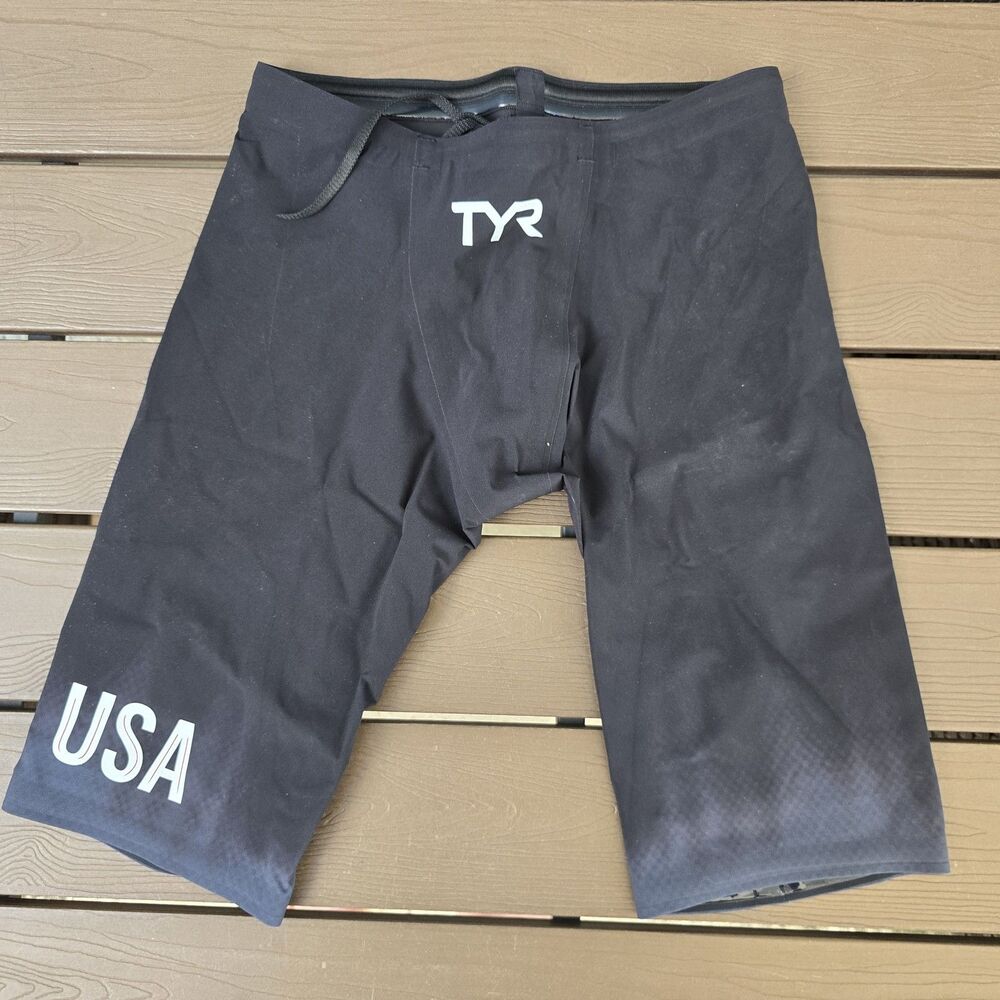 TYR Venzo Solid Black High Waist Jammer Men Tech Suit USA Size 29 New No Tag